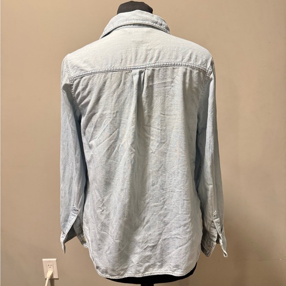 Light Blue Denim Button-Up Shirt - Picture 4 of 6